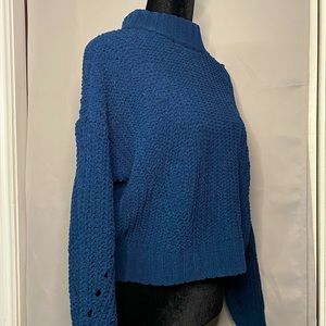 Blue knitted sweater